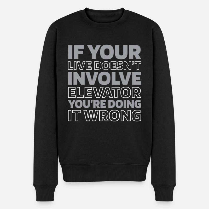 Elevator Elevator - Men's Premium Organic Jumper - black