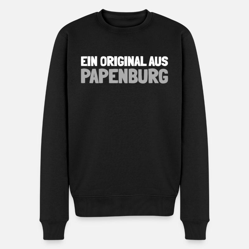 Ville allemande de Papenburg, Basse-Saxe - Pull Premium bio Homme - noir