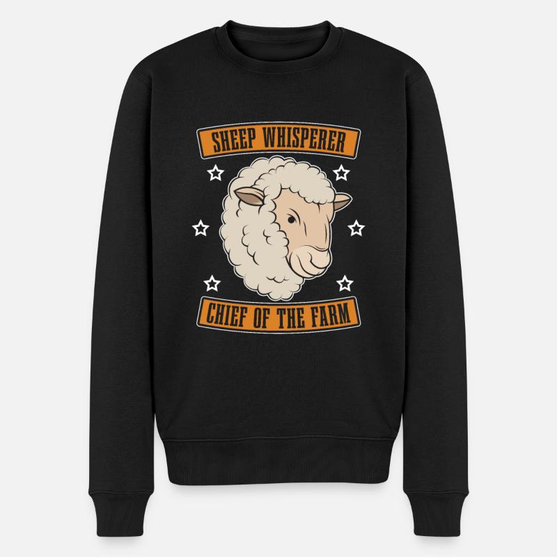 Schäfer Schaf Chef Der Farm - Männer Premium Bio Pullover - Schwarz