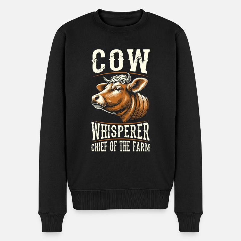 Kuhbauer Milchbauer Chef Der Farm - Männer Premium Bio Pullover - Schwarz