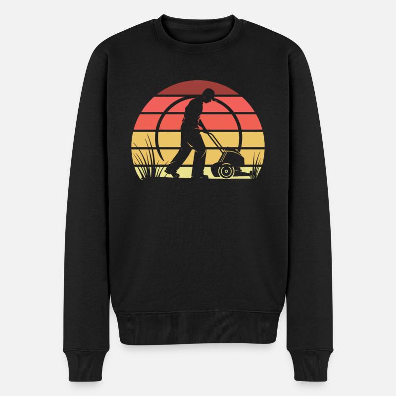Rasenmäher Mähen - Männer Premium Bio Pullover - Schwarz