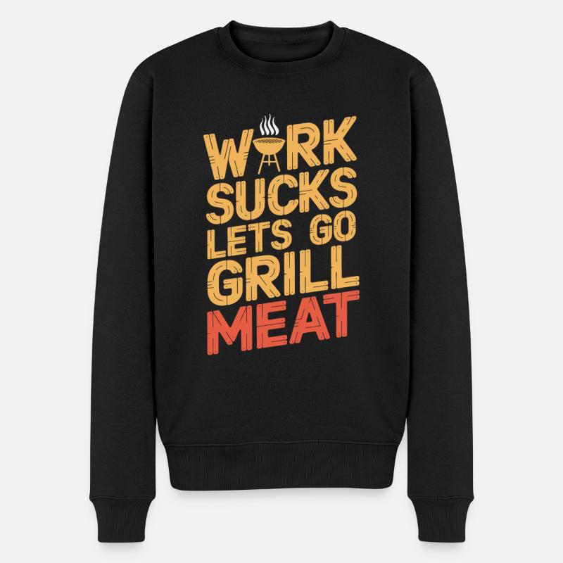 Grillades au barbecue - Pull Premium bio Homme - noir