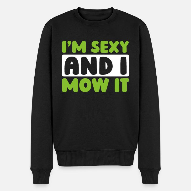Rasenmäher Mähen - Männer Premium Bio Pullover - Schwarz