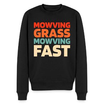 Lawn mower mowing - Men's Premium Organic Jumper - black - Front - Nico (187cm)
