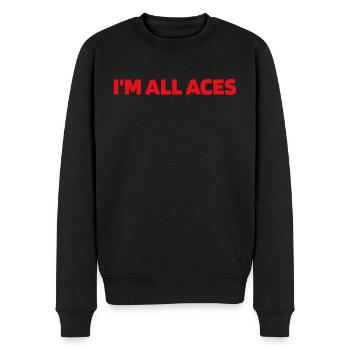 Le poker à All Aces - Pull Premium bio Homme - noir - Devant - Nico (187cm)