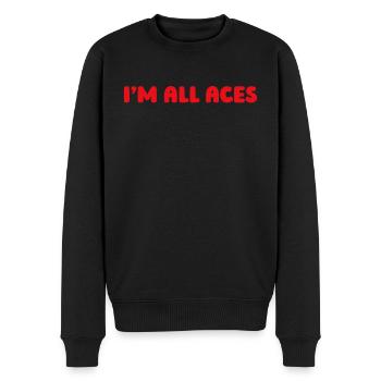 Le poker à All Aces - Pull Premium bio Homme - noir - Devant - Nico (187cm)