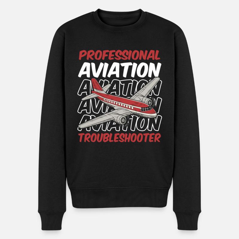 Flugingenieur - Männer Premium Bio Pullover - Schwarz