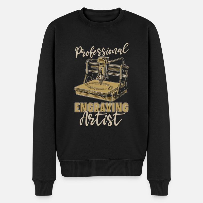 Graveur - Männer Premium Bio Pullover - Schwarz