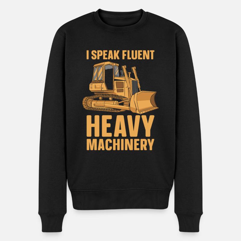Bulldozer Planierraupe - Männer Premium Bio Pullover - Schwarz