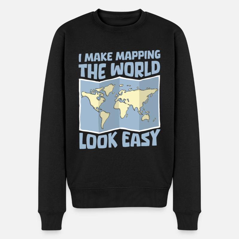 Geographie Geograf - Männer Premium Bio Pullover - Schwarz