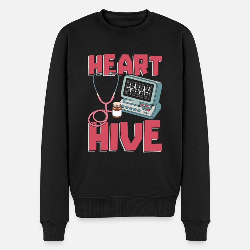 Équipe de cardiologues - Pull Premium bio Homme - noir