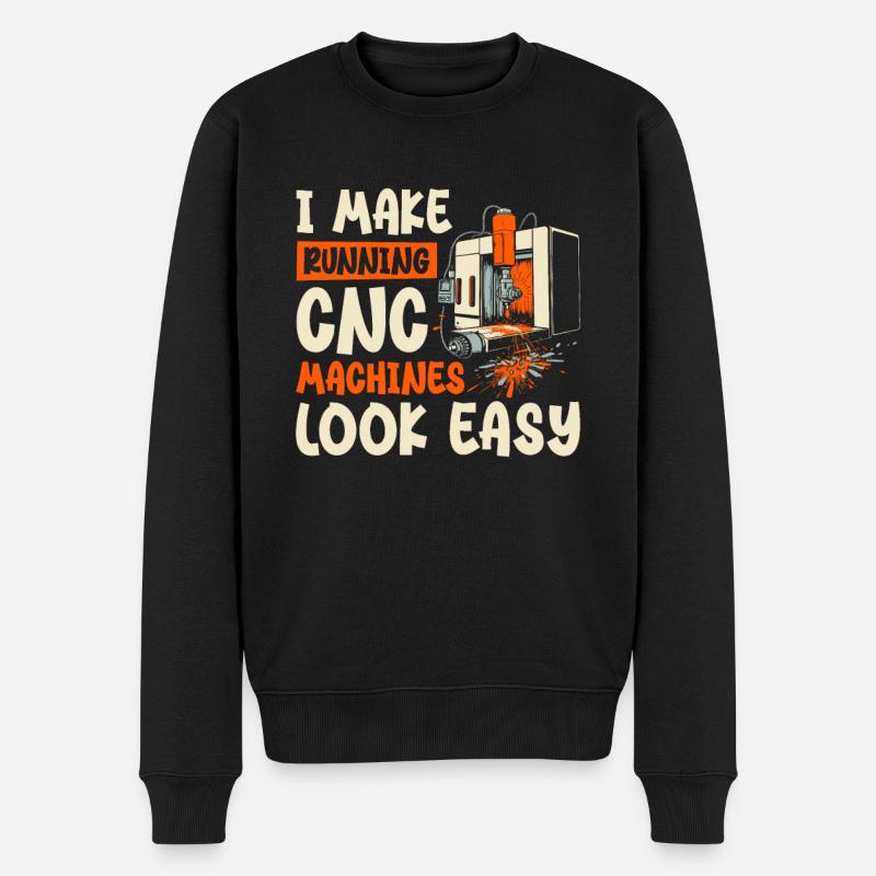 Cnc Fräser - Männer Premium Bio Pullover - Schwarz