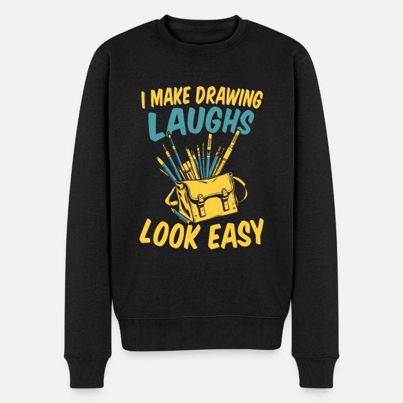 Karikaturist - Männer Premium Bio Pullover - Schwarz