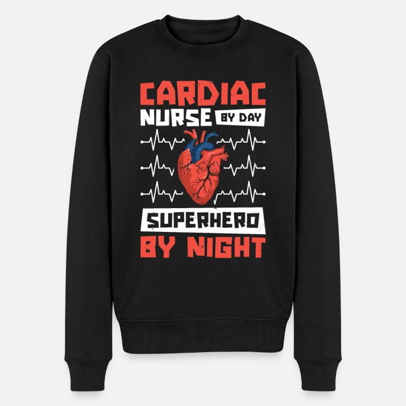 Infirmière en cardiologie - Pull Premium bio Homme - noir