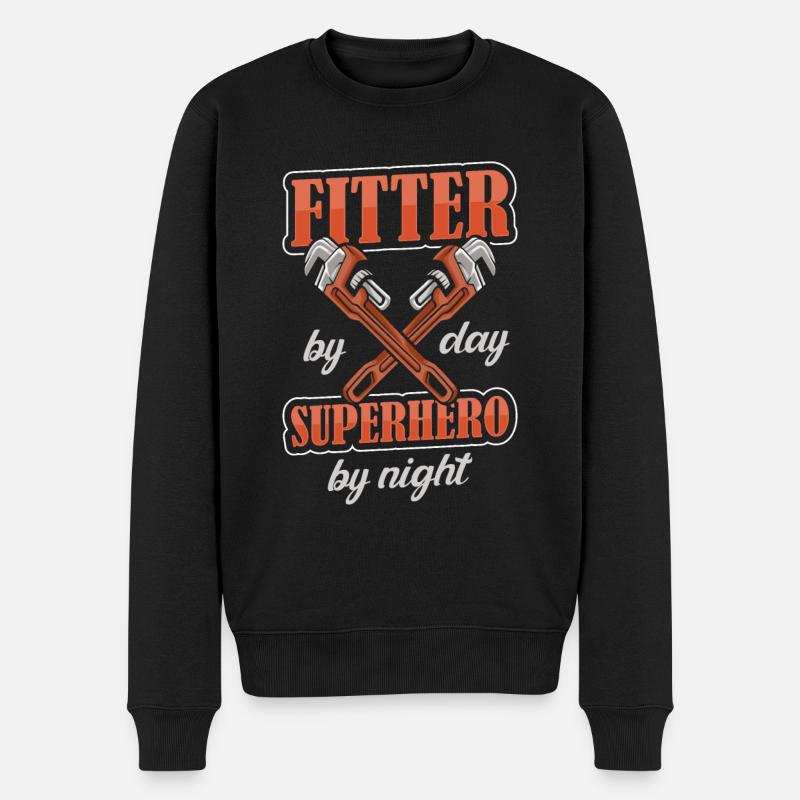 Monteur - Männer Premium Bio Pullover - Schwarz