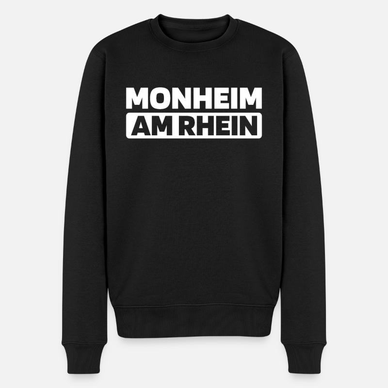 Deutsche Stadt Monheim Am Rhein - Männer Premium Bio Pullover - Schwarz