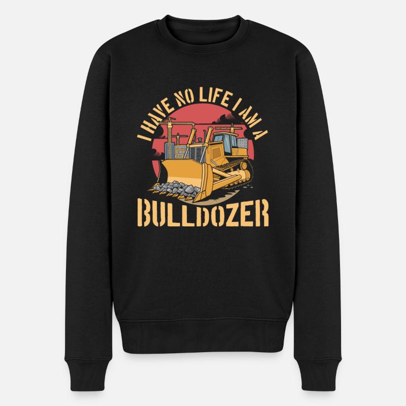 Bulldozer Planierraupe - Männer Premium Bio Pullover - Schwarz