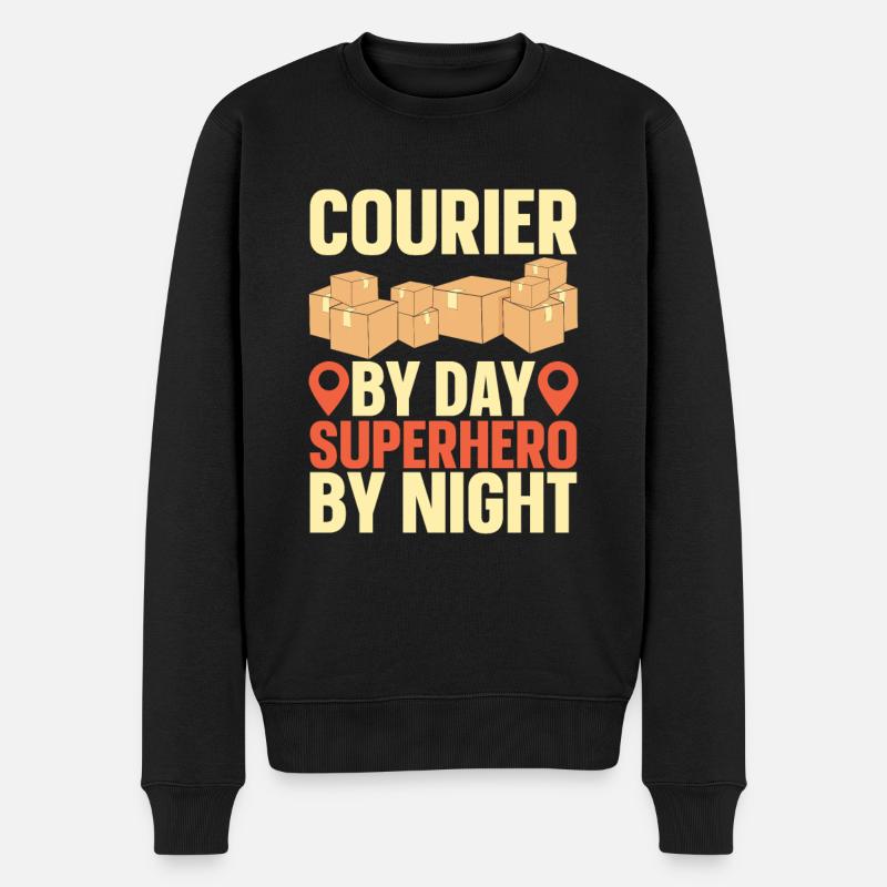 Kurier - Männer Premium Bio Pullover - Schwarz