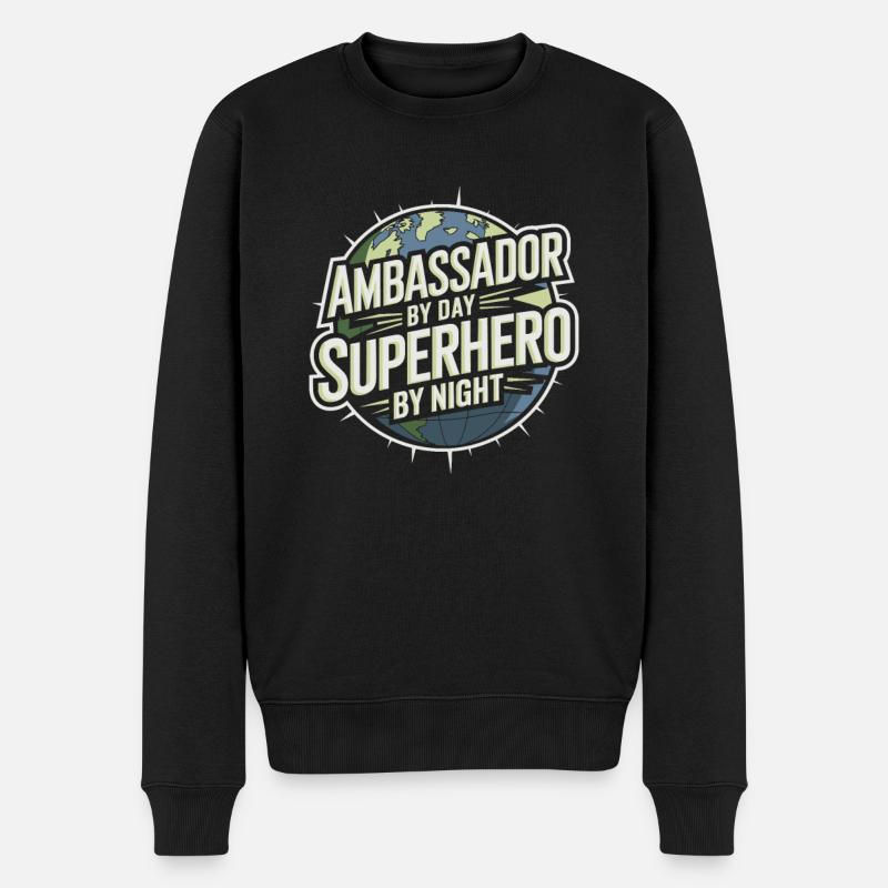 Botschafter - Männer Premium Bio Pullover - Schwarz