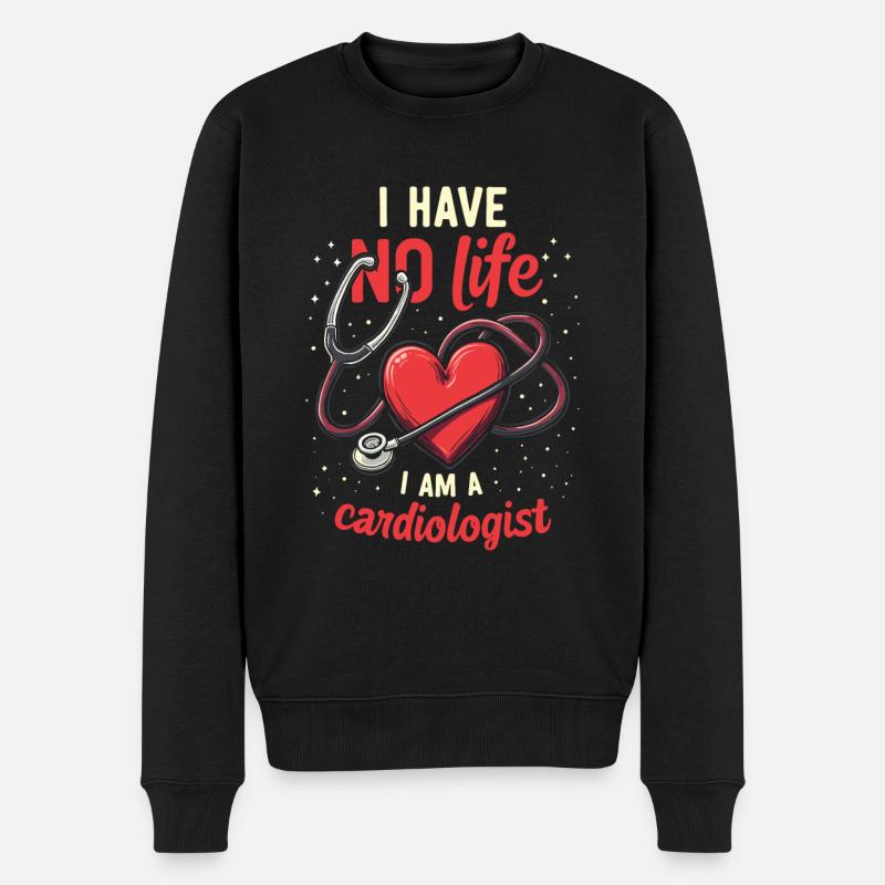 Cardiologue - Pull Premium bio Homme - noir