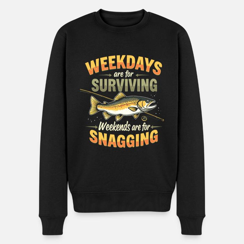 Pêcheur de truite - Pull Premium bio Homme - noir