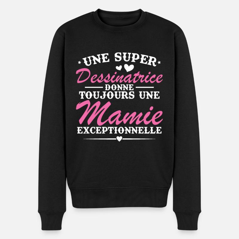 Dessinatrice donne toujours mamie exceptionnelle - Pull Premium bio Homme - noir