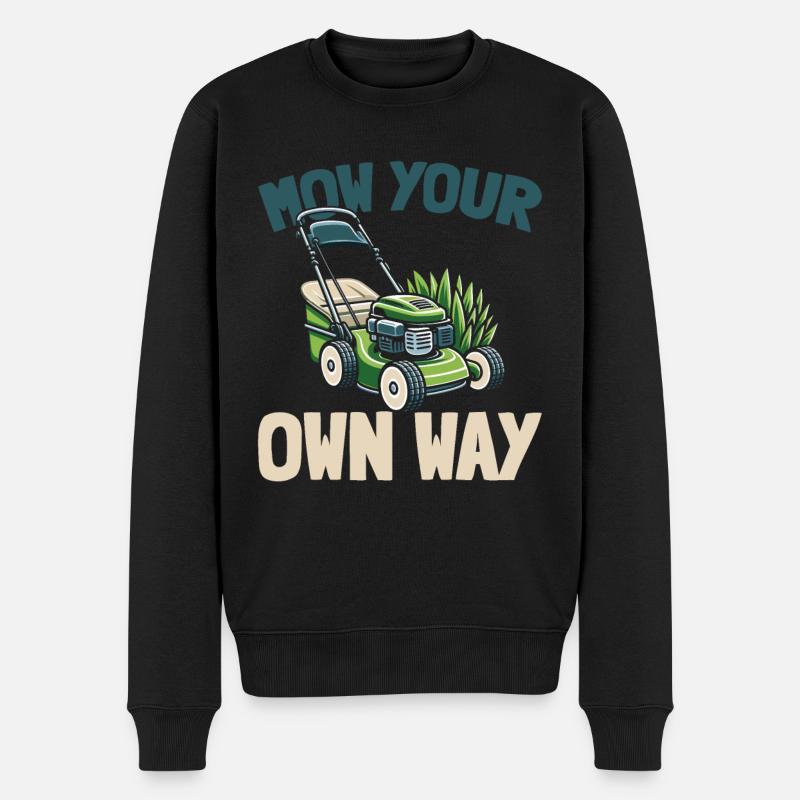 Rasenmäher Mähen - Männer Premium Bio Pullover - Schwarz