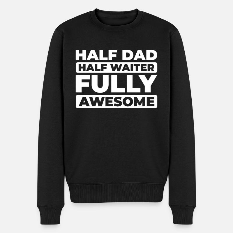 Serveur Serveuse Père Papa - Pull Premium bio Homme - noir