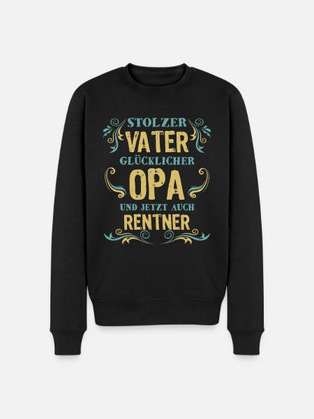 Stolzer Vater Opa Rentner - Männer Premium Bio Pullover - Schwarz