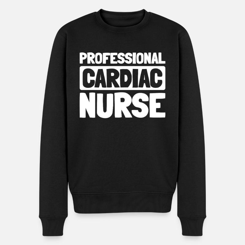 Herzkrankenschwester - Männer Premium Bio Pullover - Schwarz