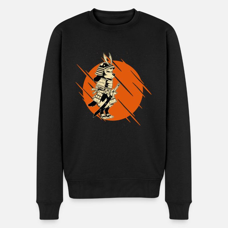Samurai Hund Tier - Männer Premium Bio Pullover - Schwarz