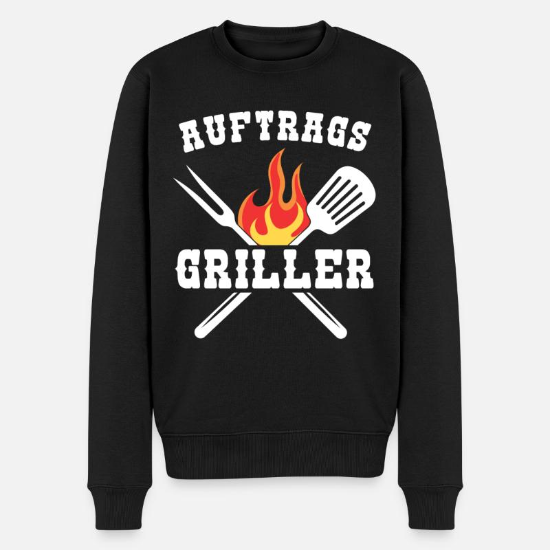 Auftragsgriller Grillen Geschenk - Männer Premium Bio Pullover - Schwarz