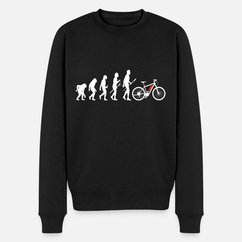 E-Bike Fahrrad Evolution - Männer Premium Bio Pullover - Schwarz
