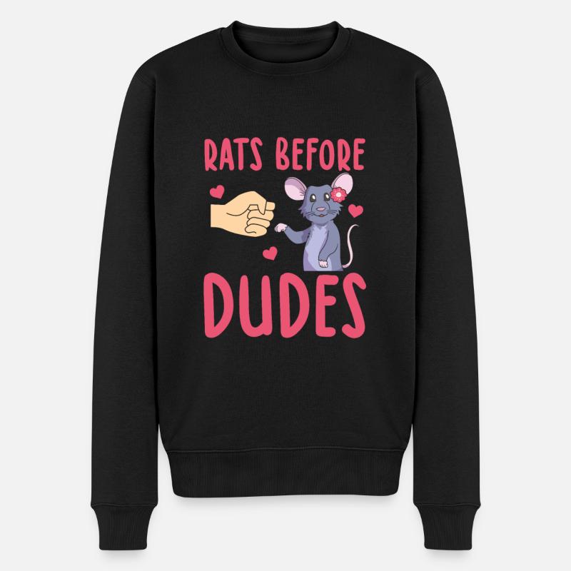 Ratten - Männer Premium Bio Pullover - Schwarz