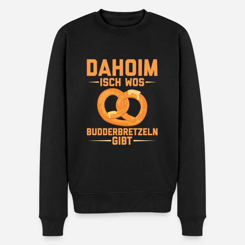 Butterbrezel - Männer Premium Bio Pullover - Schwarz