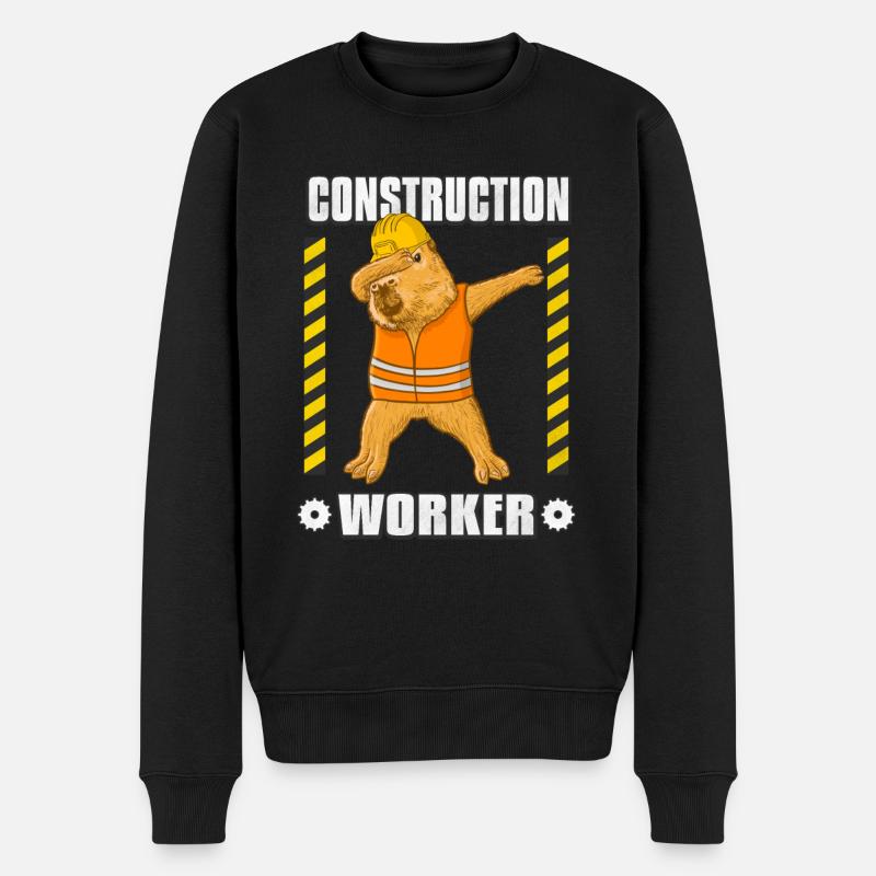 Bauarbeiter Baustelle - Männer Premium Bio Pullover - Schwarz