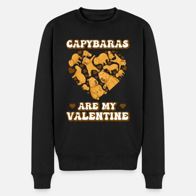 Capybara Saint-Valentin - Pull Premium bio Homme - noir