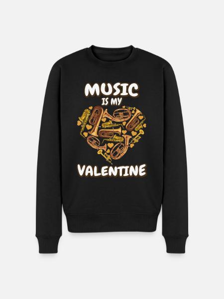 Music on Valentine's Day - Men's Premium Organic Jumper - black