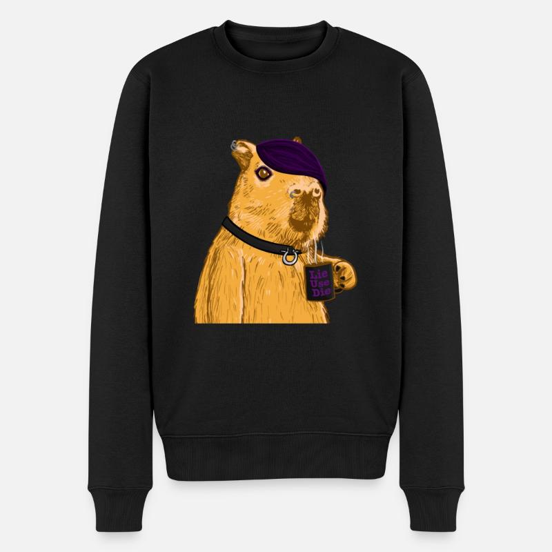 Emo Capybara - Maglione ecologico premium da uomo - nero