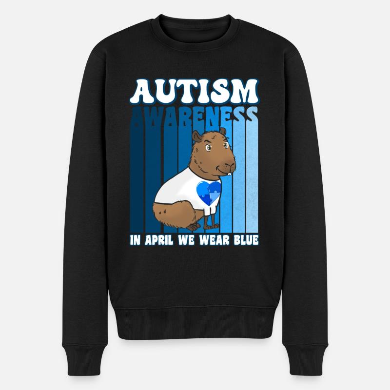 Capybara Autismus Awareness - Männer Premium Bio Pullover - Schwarz