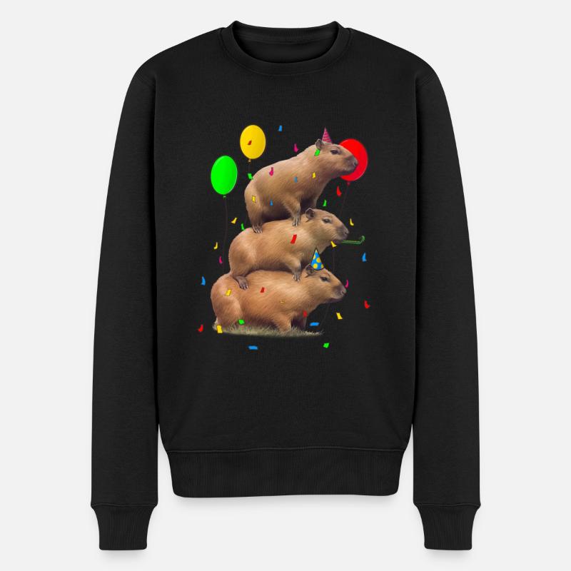 Anniversaire de Capybara - Pull Premium bio Homme - noir