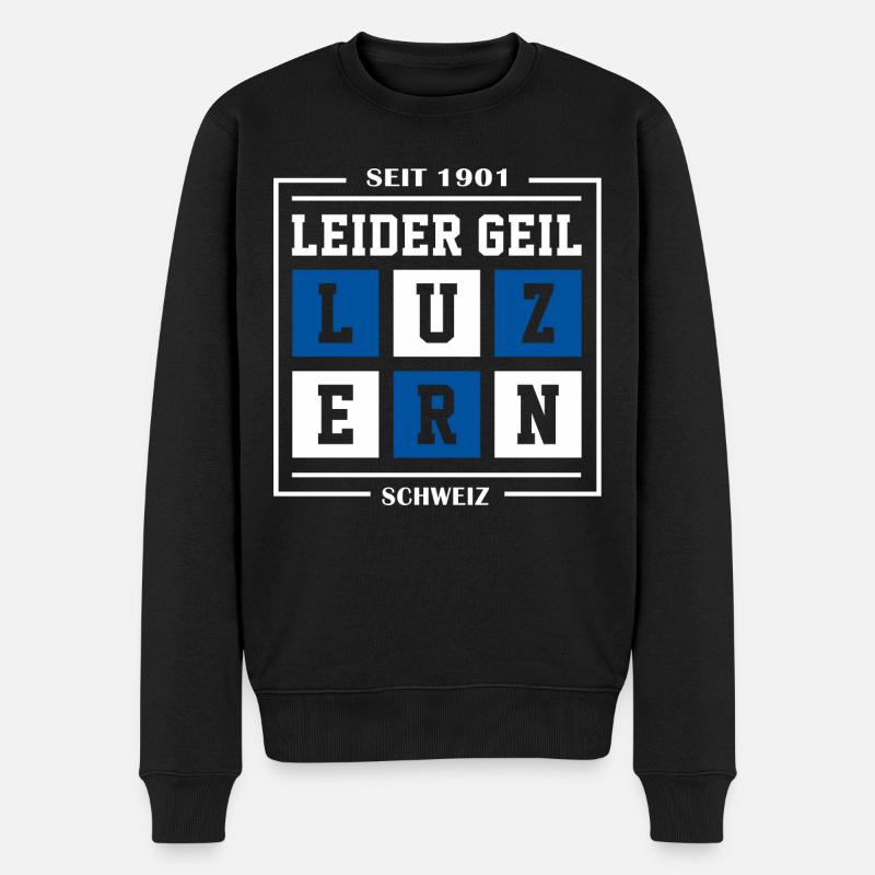 Luzern - Männer Premium Bio Pullover - Schwarz