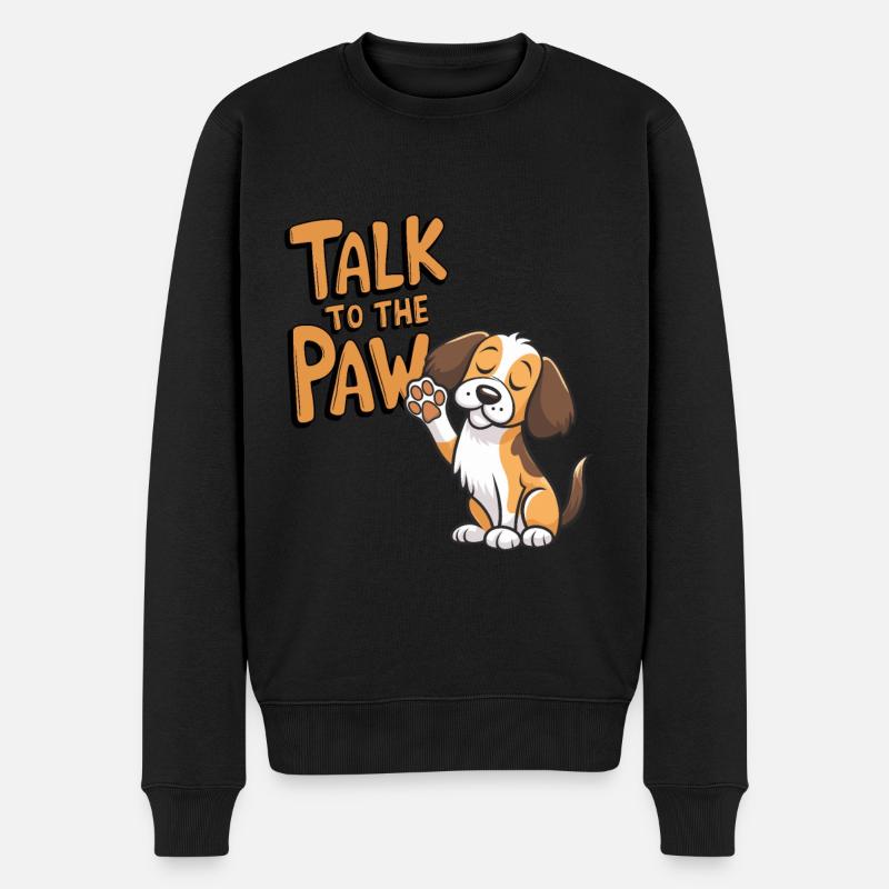 Kleiner Hund Pfote Frauchen Niedlich Hundeschule - Männer Premium Bio Pullover - Schwarz