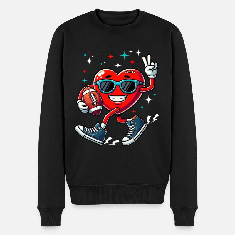 Valentinstag Football Chucks Herz Amerika Lustig - Männer Premium Bio Pullover - Schwarz