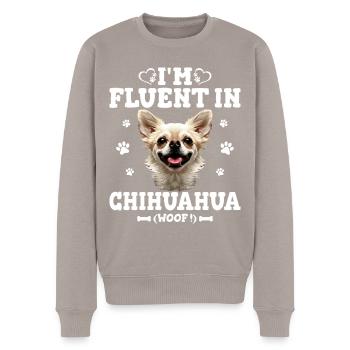 Parler Le Chihuahua Humour Chien Chihuahua - Pull Premium bio Homme - taupe - Devant - Nico (187cm)