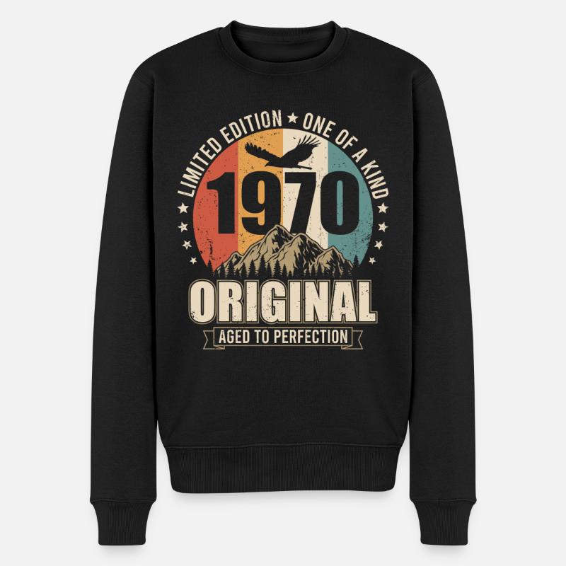 1970 Original Vintage Jahrgang Geburtstag Geschenk - Männer Premium Bio Pullover - Schwarz