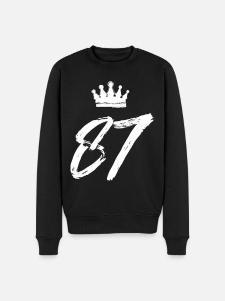 87 Couronne numérique - Pull Premium bio Homme - noir