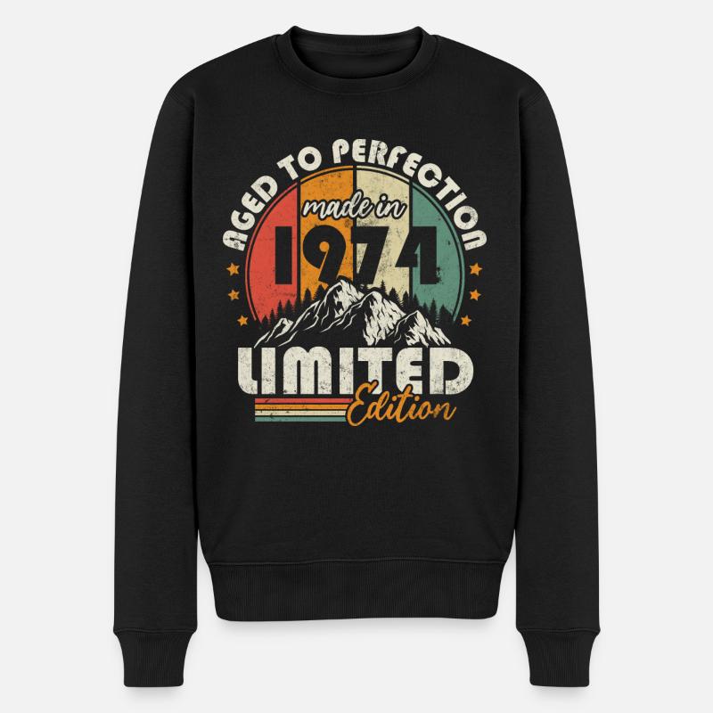 Vintage 1974 cadeau d’anniversaire vintage rétro - Pull Premium bio Homme - noir