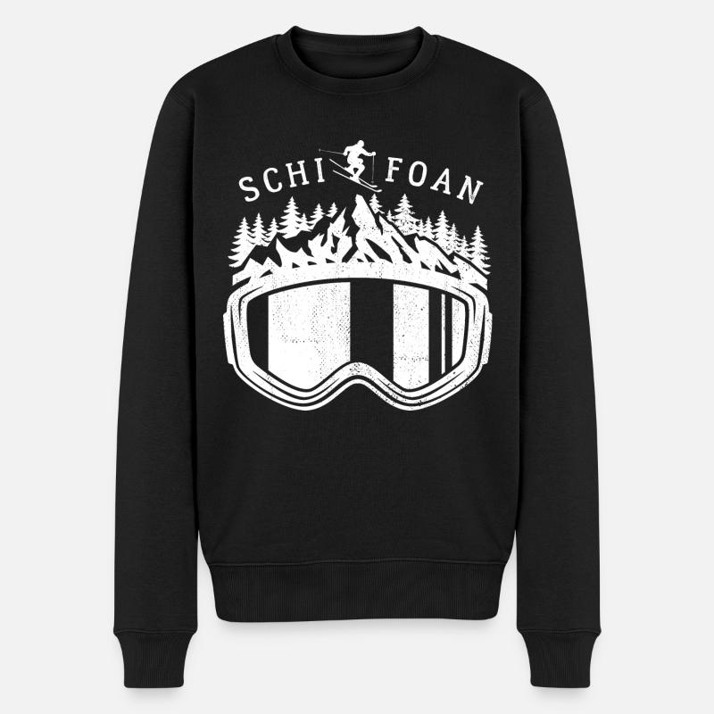 Schi Foan, Ski, Apres Ski, Wintersport, Skiurlaub - Männer Premium Bio Pullover - Schwarz