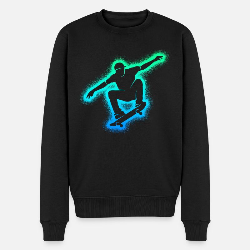 Skaten Skateboarder Skater Kinder Skateboard - Männer Premium Bio Pullover - Schwarz